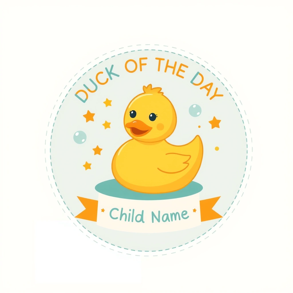 Odznaki "Kaczuszka dnia" (naklejki) - Szablony - Dzień Gumowej Kaczki